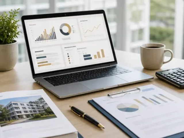 Vergleich von Finanzierungskonditionen mit Auswertungen, Unterlagen und Taschenrechner
