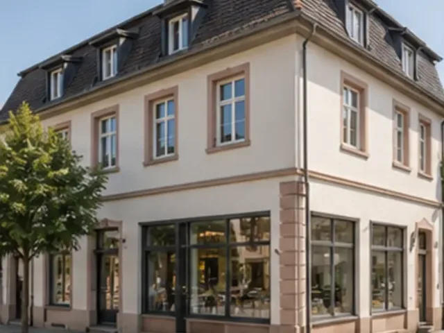 Gemischt genutztes Wohn- und Geschäftshaus mit Ladenlokalen im Erdgeschoss